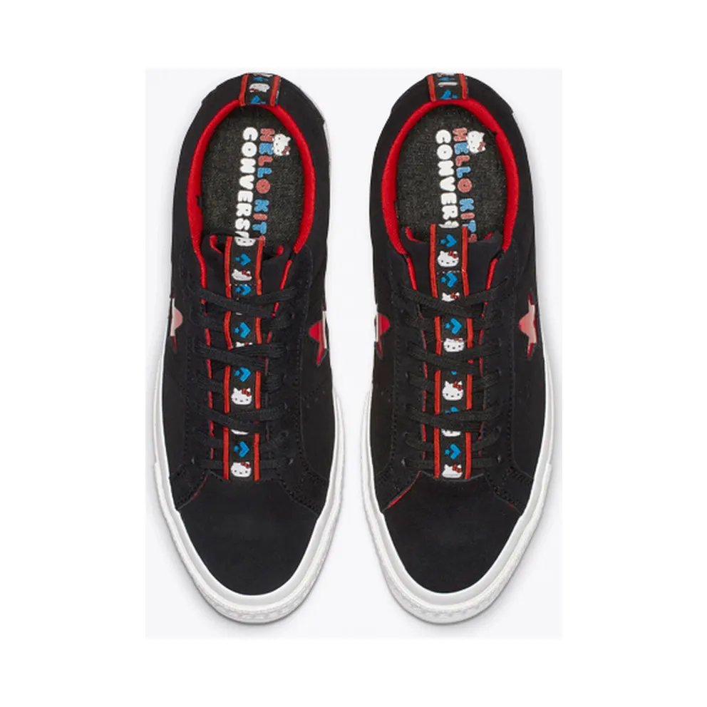 Converse One Star Ox Hello Kitty Black (W) Black/Fiery Red-White (163904C)