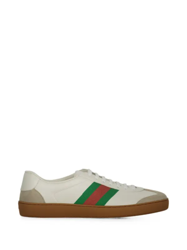 Gucci Leren sneakers with Web-streep – Beige (8589810AAB6)