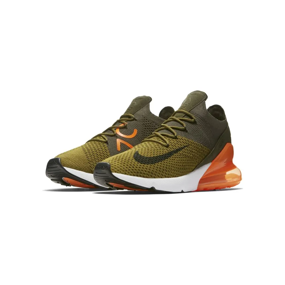 Nike Air Max 270 Flyknit Olive Flak Total Orange Olive Flak/Cargo Khaki-Total Orange-Black (AO1023-301)