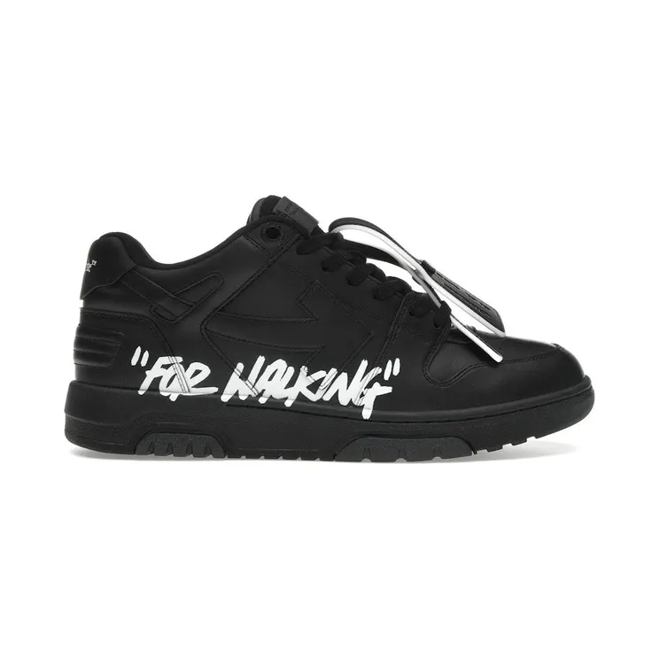 OFF-WHITE Out Of Office OOO Low Tops For Walking Black White (OMIA189C99LEA01A1001)