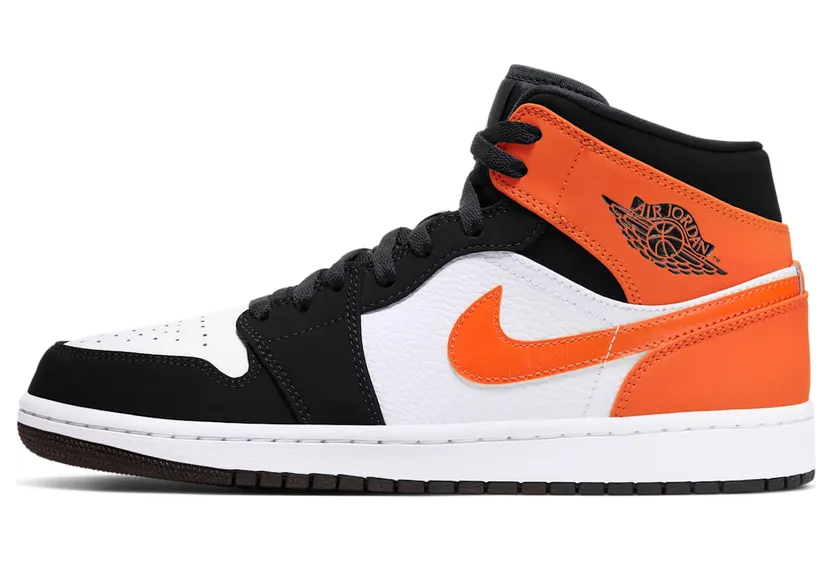 Air Jordan 1 Mid Shattered Backboard “Black / Starfish / White” (554724-058)