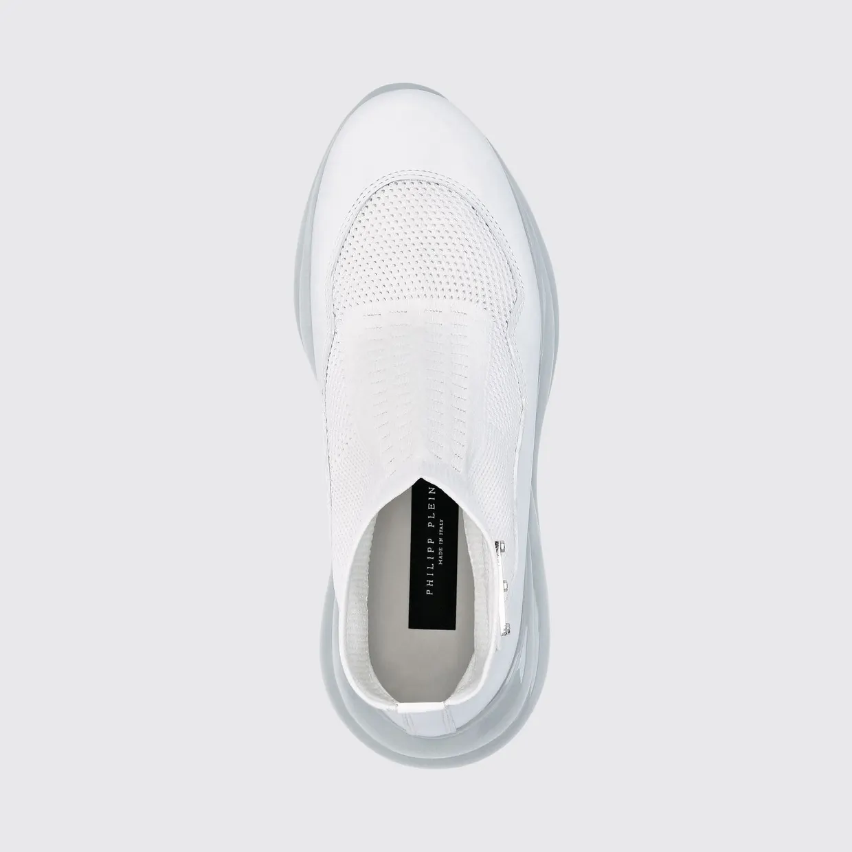 Philipp plein High-Top Slip-On Knit Sneakers in Stretch Viscose with a Chunky Sole White (AAASWSC2293PTE120N01) (2)