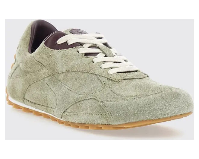 Bottega Veneta Orbit Flash Suede Sneakers with Notched Sole Beige (867941V3MS03063)