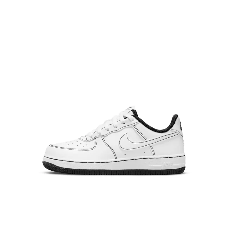 Nike Air Force 1 Low White Black Contrast Stitch (PS) (DC9672-104)