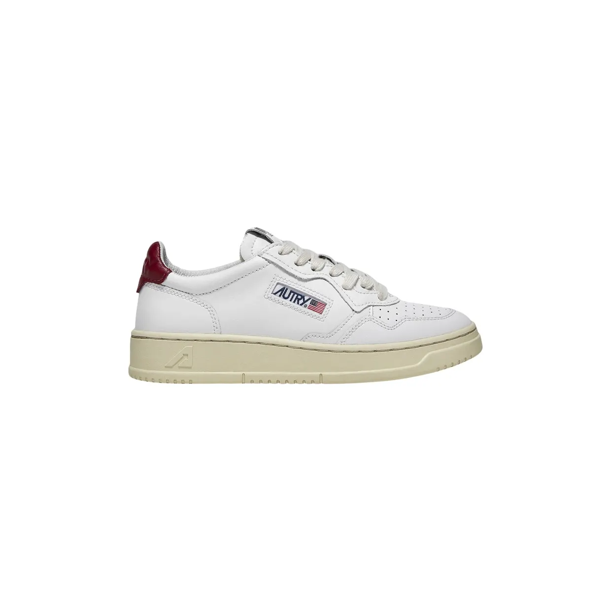 Autry Medalist Leather Low White Bordeaux (AULW-LL43)