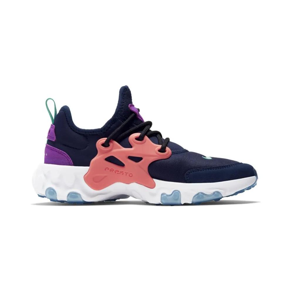 Nike React Presto Midnight Navy Magic Ember (GS) Midnight Navy/Magic Ember-Vivid Purple-Kinetic Green (BQ4002-402)
