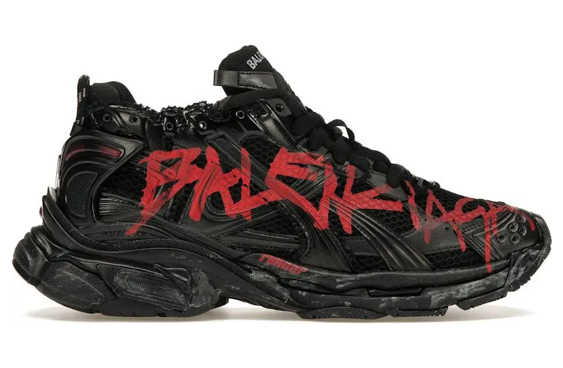 Balenciaga Runner Graffiti Black Red (677403W3RBQ1060)