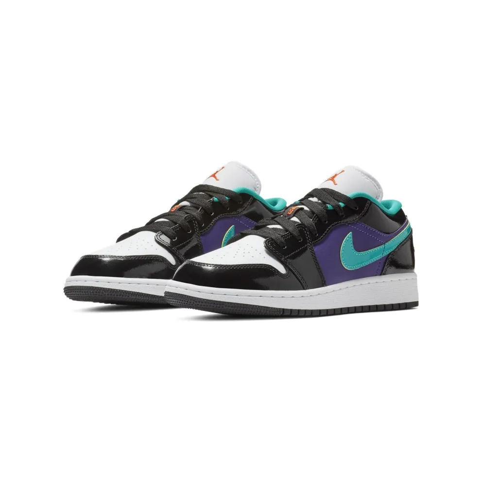 Jordan 1 Low Black Court Purple Turbo Green (GS) Black/White-Court Purple-Turbo Green (553560-035)
