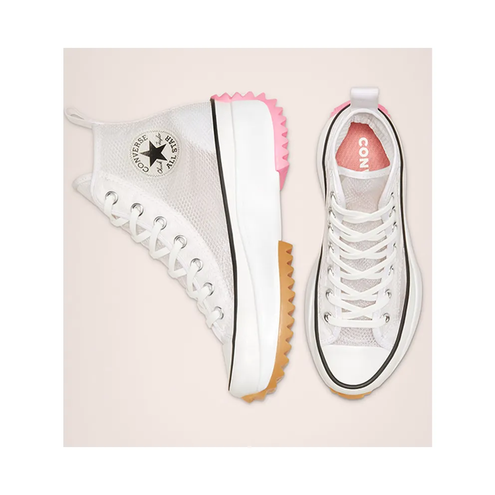 Converse Run Star Hike High Concrete Heat White White/Black-Electric Blush (167851C)