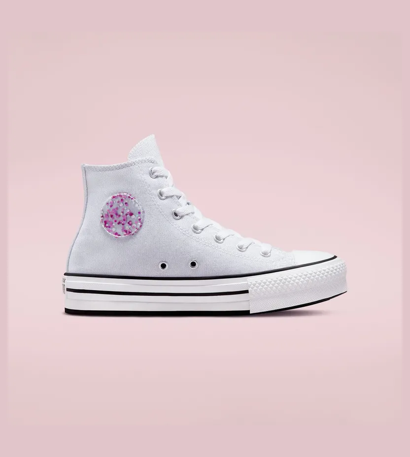 Converse Chuck Taylor All Star Platform Glitter Wit/zilver/natural Ivory (272839C)