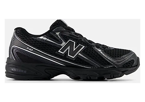New Balance 740 Bungee Lace Black Grey Silver (PZ740BM)