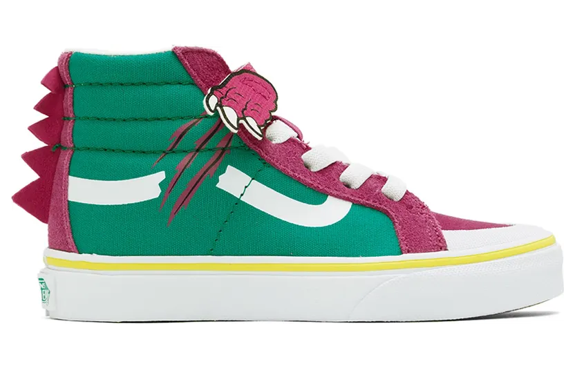 Vans Kids Purple & Green Dino Sk8-Hi Reissue 138 V Little Kids Sneakers (VN0A4U1TARL1)