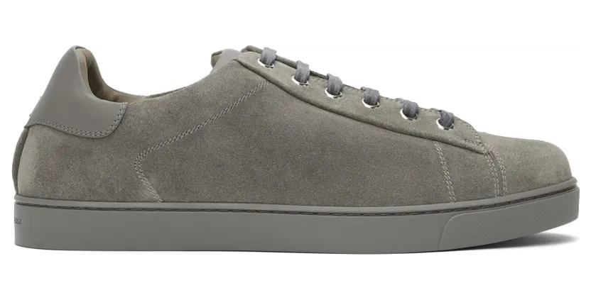 Gianvito Rossi Grey Suede Low-Top Sneakers (S26340-M1GRE-SUE)