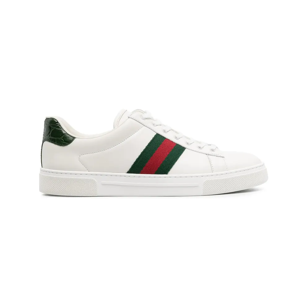 Gucci Ace Striped Reptile-effect “White” (757943 AACAG 9055)