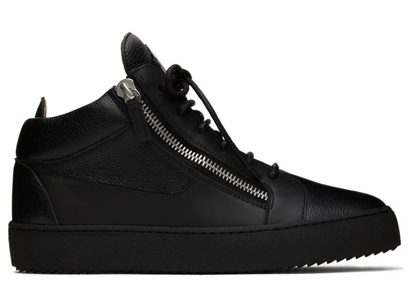 Giuseppe Zanotti Black Grained Kriss High-Top Sneakers (RU70009 77560)
