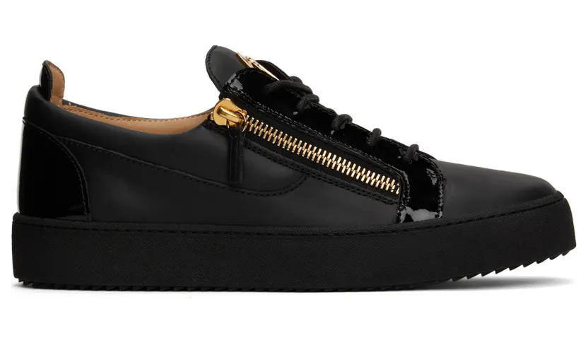 Giuseppe Zanotti Black Patent Frankie Sneakers (RU70000 72608)