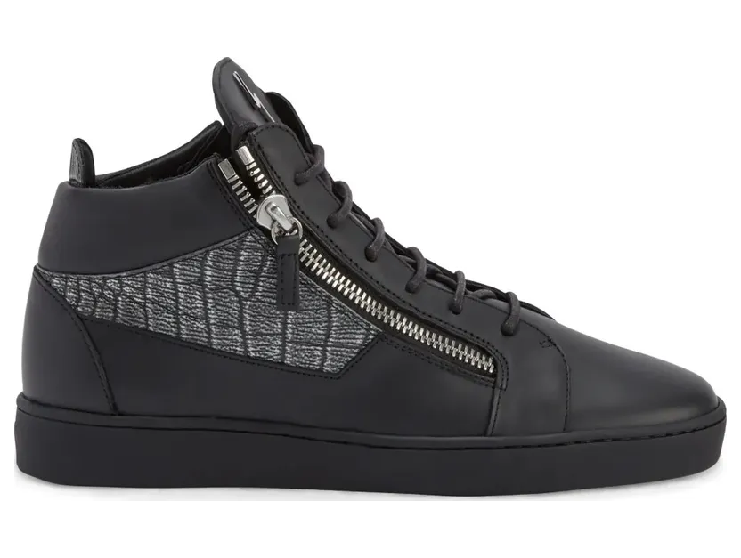 Giuseppe Zanotti Kriss leren mid-top – Black (RU10072K13)