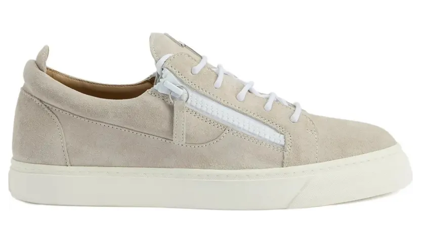 Giuseppe Zanotti Suède low-top with ritsdetail – Grey (RU50034H02)