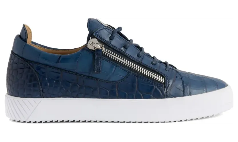 Giuseppe Zanotti with krokodillen-reliëf and rits – Blue (RU50029H06)