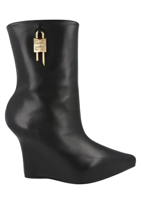 Givenchy G-Lock Leather Wedge Boots Black (BE6041-E1M1-001)