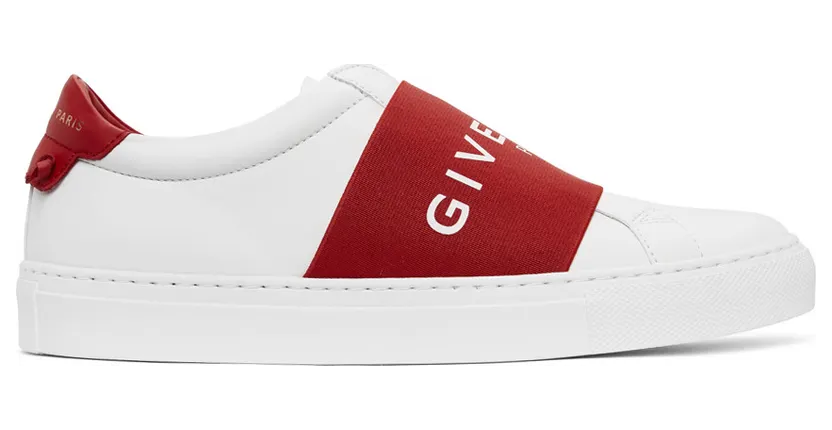 Givenchy White and Red Urban Street Elastic Sneakers (BE0005E0EB)