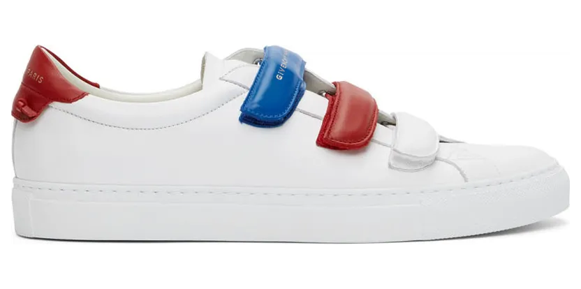 Givenchy White and Red Velcro Urban Street Sneakers (BH002GH0NR)