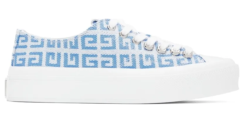 Givenchy White & Blue 4G City Low-Top (BE001NE10N114)