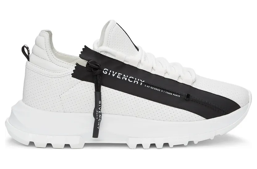 Givenchy White Perforated Leather Spectre Runner Zip Low (BE0019E0SV116)