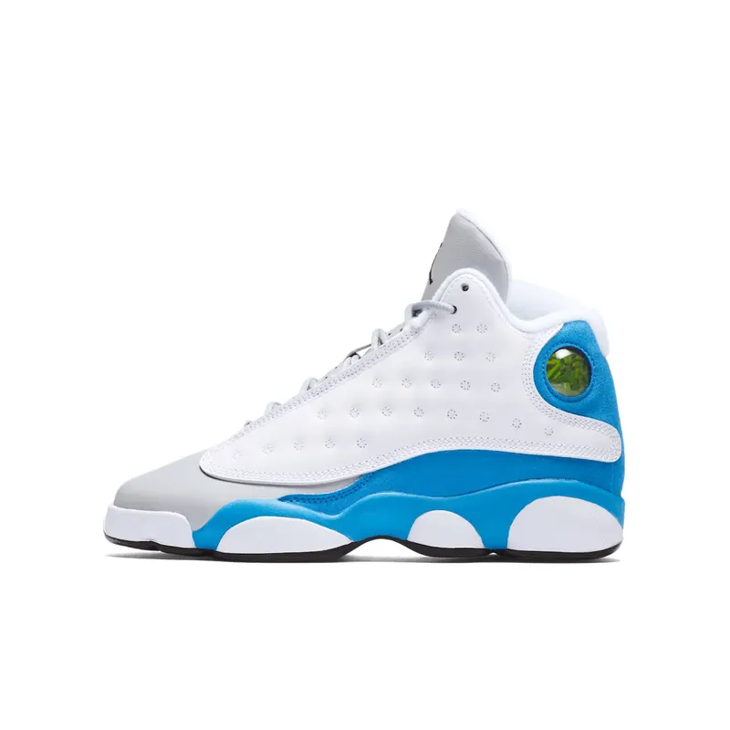 Jordan 13 Retro White Italy Blue (GS) White/Italy Blue-Wolf Grey-Black (439358-107)