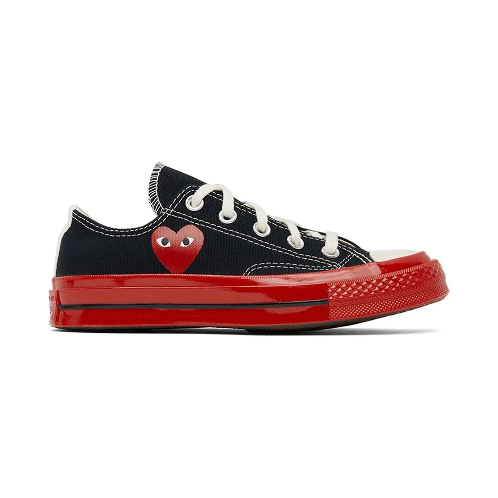 Comme des Garçons Play Off-White & Red Converse Edition Chuck 70 Low-Top Sneakers (P1K123)