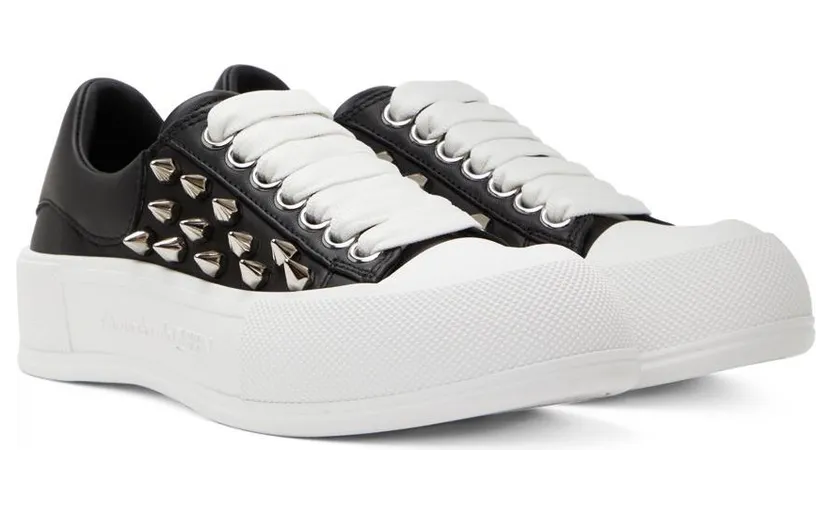 Alexander McQueen Black & White Deck Plimsoll Sneakers (708083WHT9K) (4)