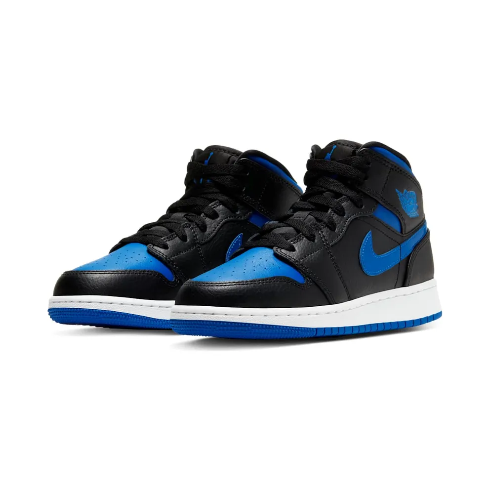 Jordan 1 Mid Royal 2020 (GS) Black/Royal (554725-068)