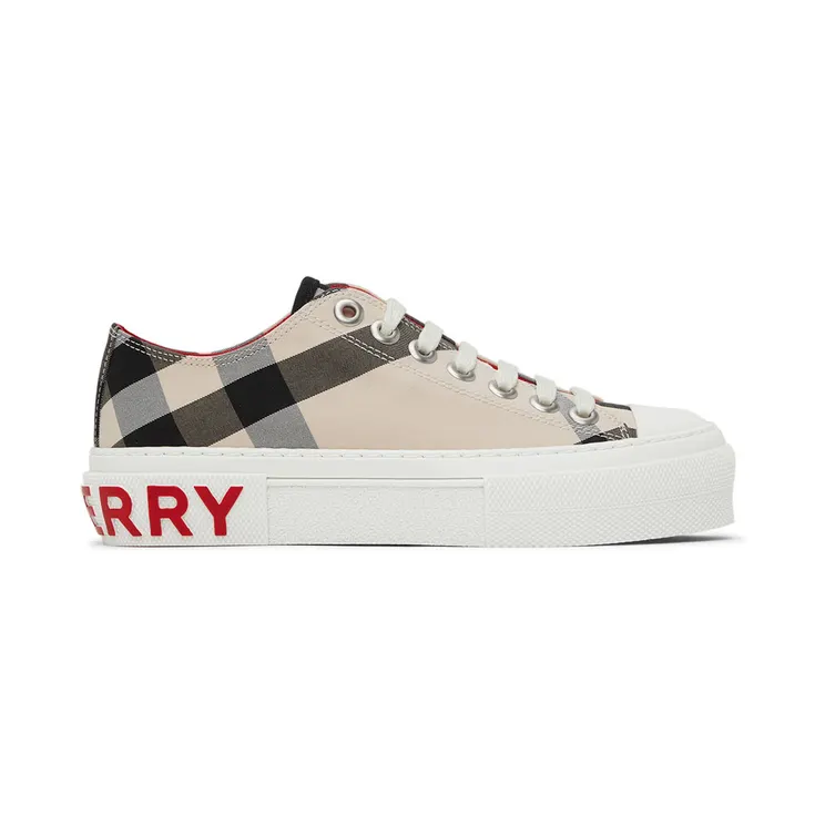 Burberry Beige Cotton Check Sneakers (8052565)