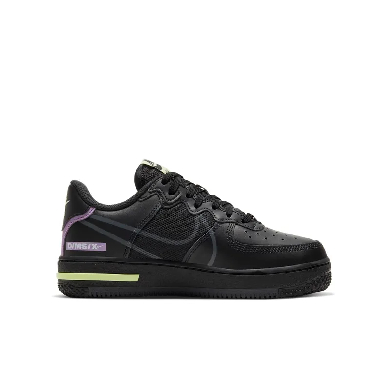 Nike Air Force 1 Low React Black Violet Star Barely Volt (CD6960-001)