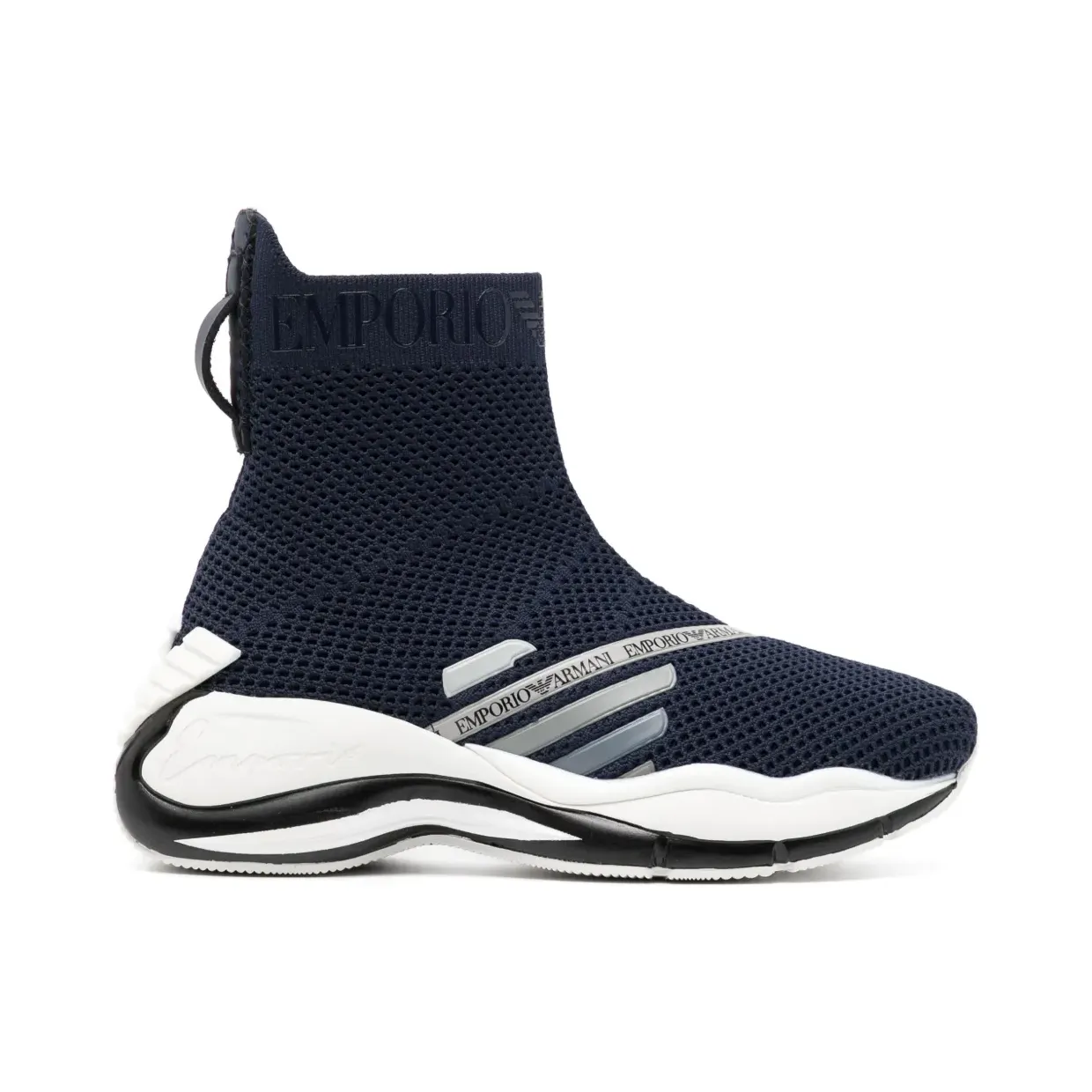 Armani Emporio Armani Slip-On-Sneakers mit breiter Sohle “Blue” (X3Z061XD368)