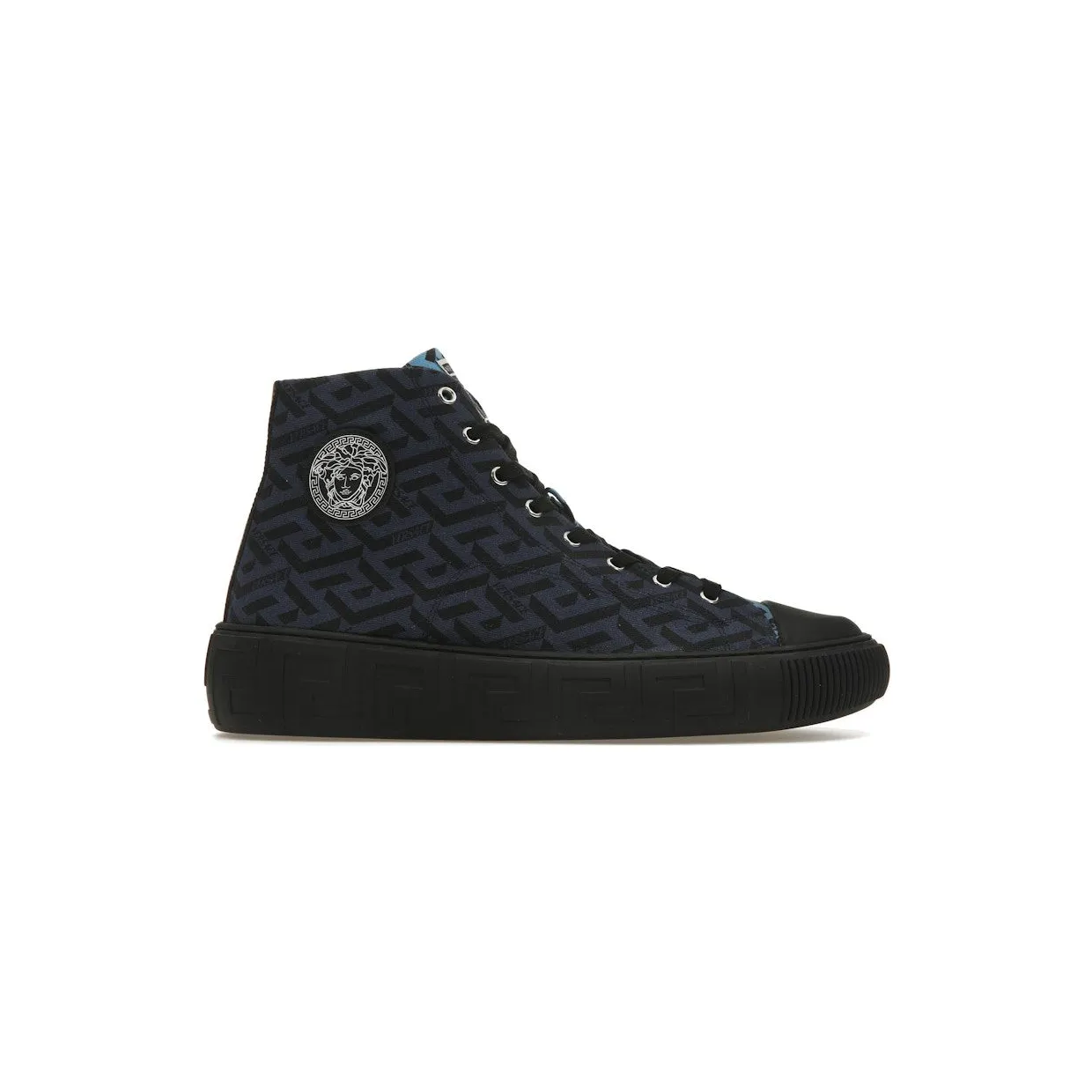Versace Greca High Top Greek Print Dark Blue Black (DSU8403-1A02719_5U32P)