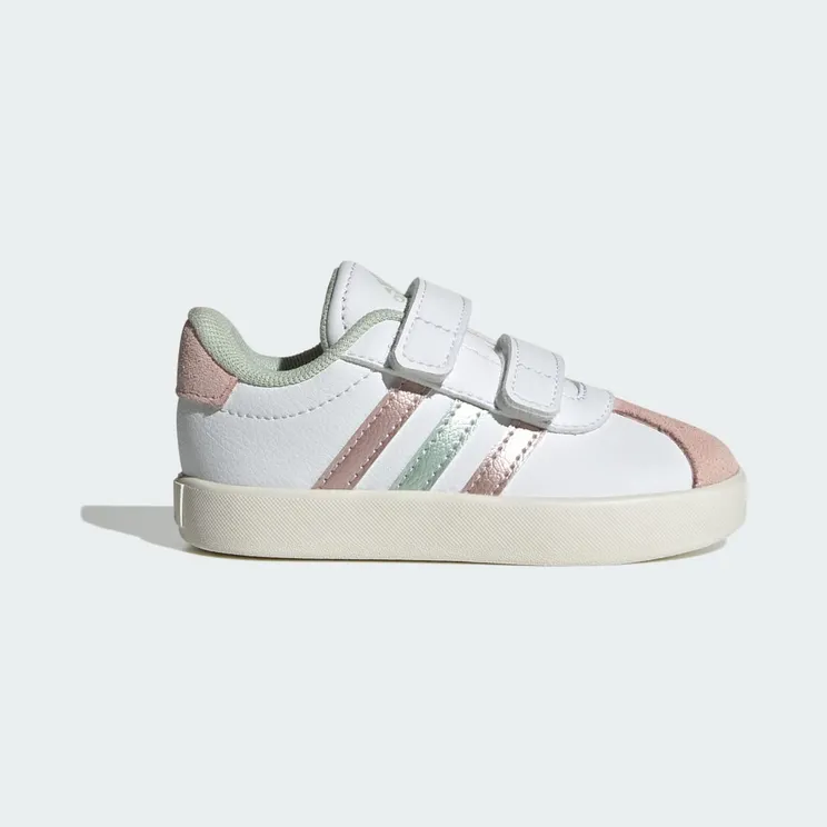 Adidas VL Court 3.0 Skateboardschoenen Kids Cloud White / Linen Green Met. / Sandy Pink Met. (IH4951)