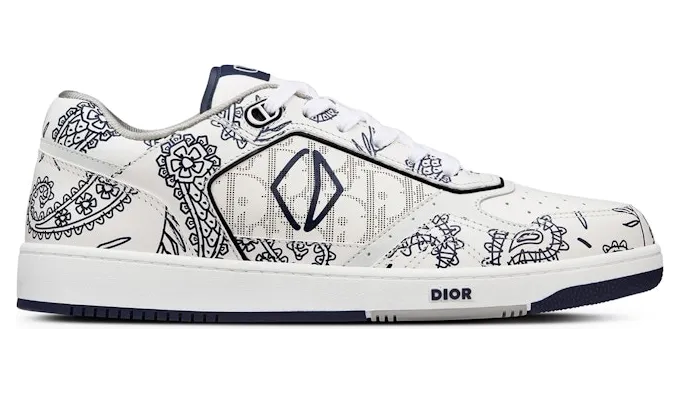 Dior B27 Low White Navy Blue CD Paisley White Dior Oblique (3SN272ZOF_H069)