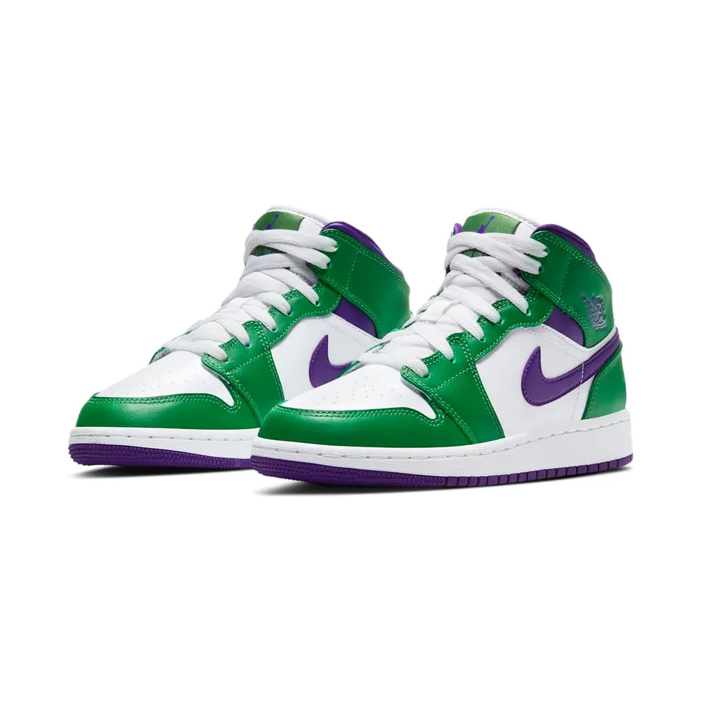 Jordan 1 Mid Incredible Hulk (GS) Aloe Green/Court Purple-White (554725-300)