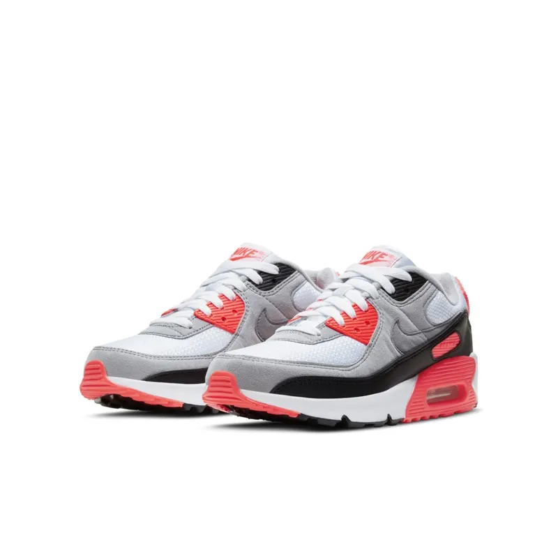 Nike Air Max 90 Infrared 2020 (GS) White/Black-Cool Grey-Radiant Red (DC8334-100)