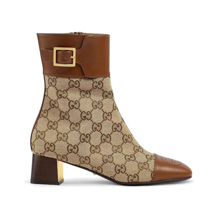 Gucci GG Monogram Ankle Boots Brown Beige (700023 21HH0 2582)