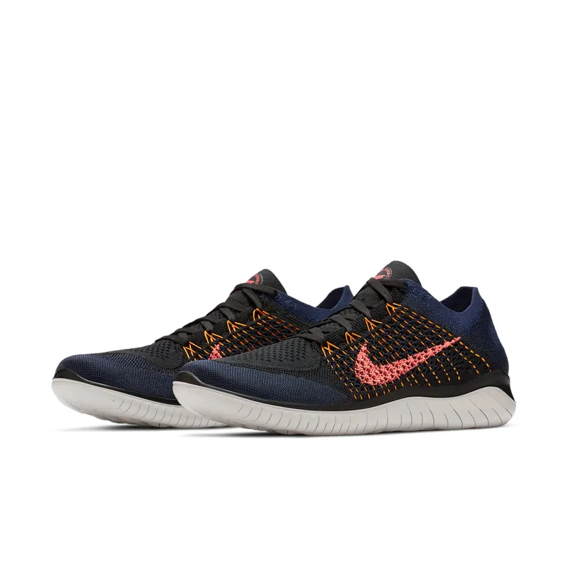 Nike Free RN Flyknit 2018 Black Flash Crimson Orange Peel Black/Flash Crimson-Orange Peel (942838-068)