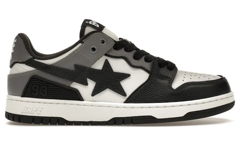 A Bathing Ape Sk8 Sta #5 Black White Grey (1J80-191-059-BLK)