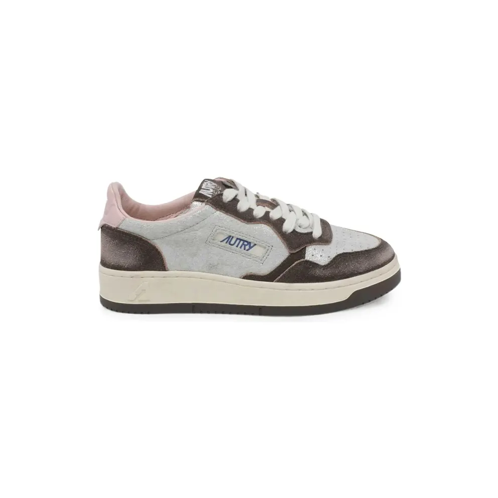 Autry Medalist Perforated “Silver/Brown” (AULW YB02)