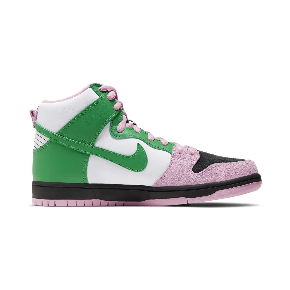 Nike SB Dunk High Invert Celtics Black/Pink Rise-Lucky Green (CU7349-001)
