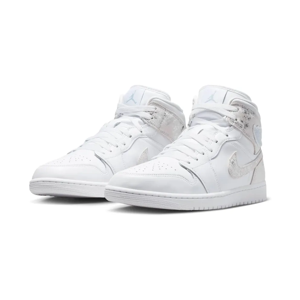 Jordan 1 Mid SE “Distressed White Field Silver” (IR2271-100)