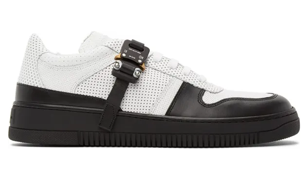 1017 ALYX 9SM White and Black Buckle Sneakers (AAUSN0020LE01.S21)
