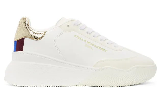Stella McCartney White and Gold Loop Sneakers (800321N0212)