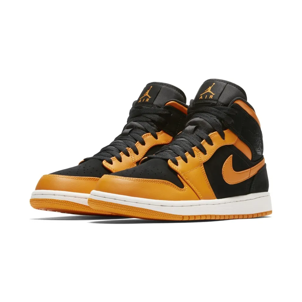Jordan 1 Mid Black Orange Peel Black/Orange Peel-Sail (554724-081)