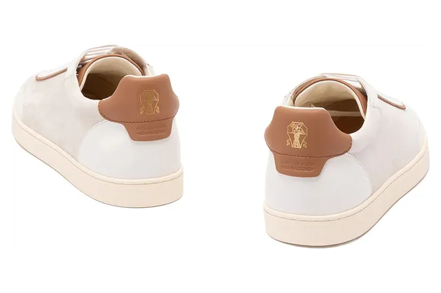 Brunello Cucinelli Leather Panelled Low-top “Neutrals” (MZULDGJ336 CEH67) (2)